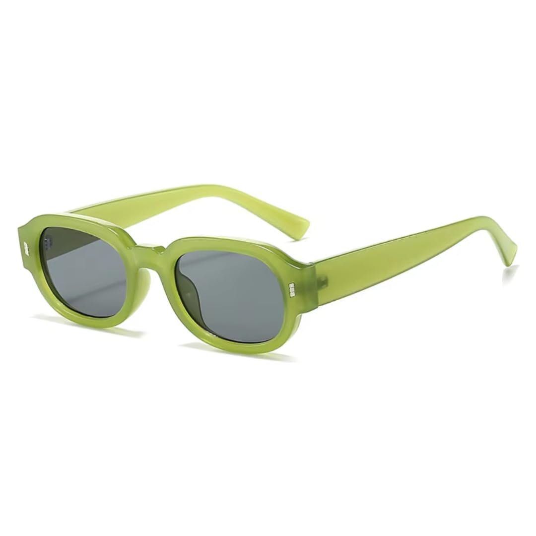 Lunettes de soleil rétro de forme ovale avec rivets de finition soignée - 8