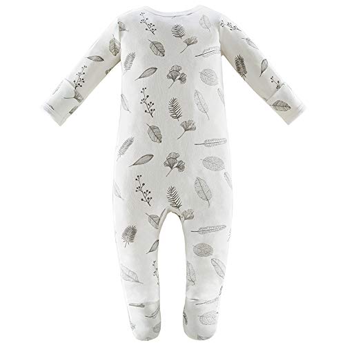 Image of Owlivia Organic Cotton Baby Boy Girl Zip Front Sleep 'N Play, Footed Sleeper, Long Sleeve