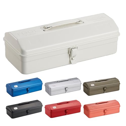 東洋スチール(TOYO) スチール製山形工具箱 Y-350 ホワイト【幅約37×奥行約16×高さ約12cm】 日本製 ツールボックス 収納ボックス