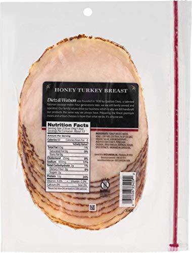 Dietz & Watson Pre-Sliced Honey Turkey Breast, 7 Oz #TOP1