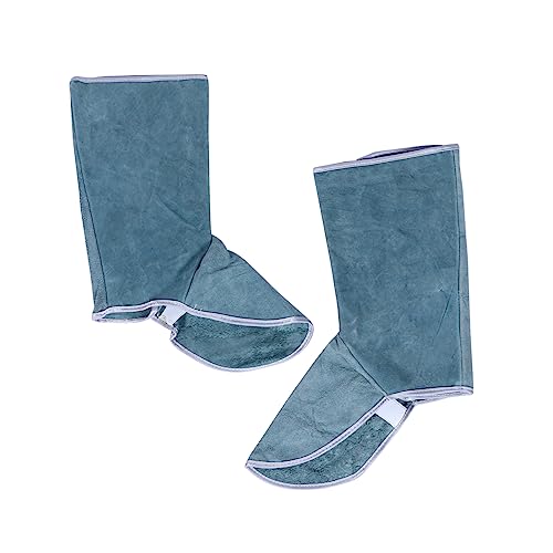 Yardenfun 1 Pair Welding Foot Cover Foot Cover Welder Shoe Protector Welding Boot Cover Welding Foot Protector Welding Shoes Cover Welding Work Foot Cover Shoe Covers Spout Cowhide Blue