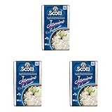 Riso Scotti - Arroz Jazmín - Arroz Aromático Idóneo para Guarniciones - Tiempo de Cocción 10-12 Minutos, 500 gr (Paquete de 3)