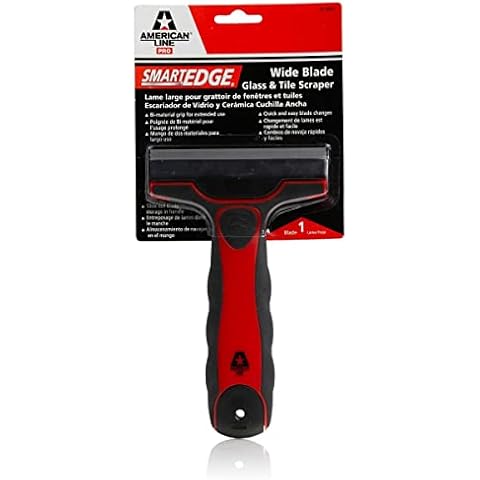 American Line SmartEdge Scraper with 4" Wide Blade - Includes 1 High Carbon Steel Blade - Ergonomic Handle with Convenient Blade Storage - 65-0002 Cover