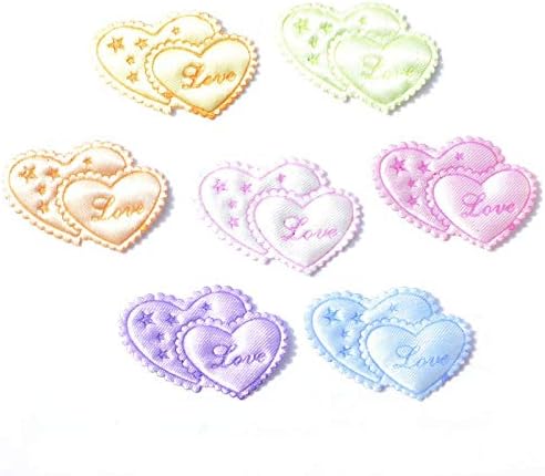 Patches 40Pcs Mixed Heart Shape Laciness Cloth Pads Patches Applique for Craft Clothes Wedding DIY Decoration 23x33mm Clothing Repair Decoration Patches