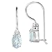 1.16ct. Genuine Blue Aquamarine & White Topaz Gold Plated 925 Sterling Silver Hook Earrings