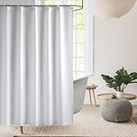 White Shower Curtain,Mould Proof and Mildew Resistant Extra Long Shower Curtain Liner 180 x 180cm(71 x 71 Inch) Drop,100% PEVA Machine Washable Waterproof Bathroom Shower Curtain