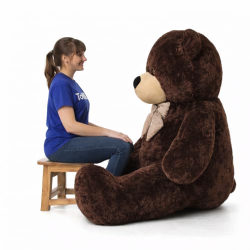 Image of 6 Feet Chocolate Teddy Bear - Big Soft Plush Toy Gift for Girlfriend, Wife, Husband, or Kids (6 Feet, Chocolate)