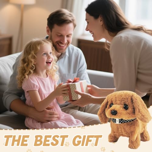 Rppiup Hund Spielzeug Kinder, Spielzeug Hund der Läuft und Bellt, Realistischer Roboter Welpe, Laufender Hunds Spielzeugs für Kinder, Elektronisches Haustier Hund für Jungen und Mädchen