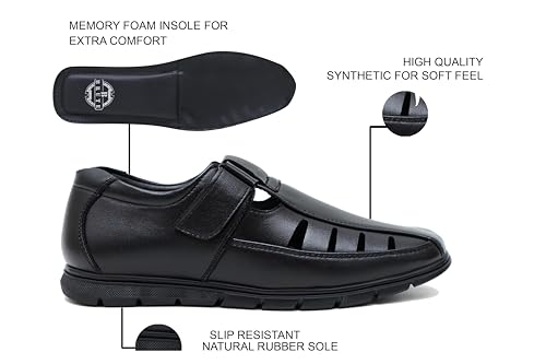 Image of BRUTE Faux Leather Sandals for Men | Fisherman Sandals | Closed Ethnic Sandals