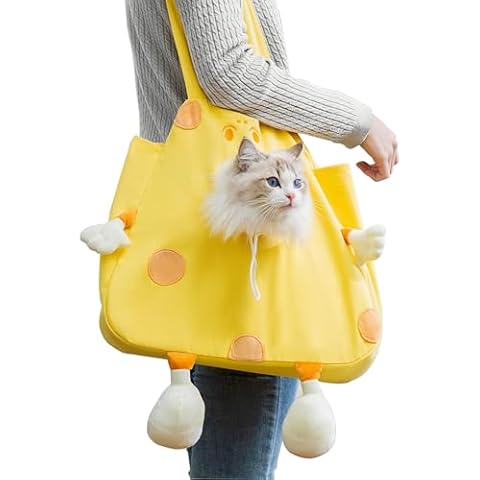 Cat Sling Carrier,Cat Bag for 6.7-11lb Cat and Dog,Portable Soft Cat Pouch Yellow(XL) Cover