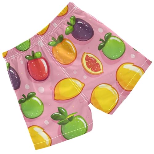 Pigsaly Boys' Swim Board Shorts Cute Peach Strawberry Pear Mango Gummy Jelly Candy Boy's Swim Trunks Kids Swimwear 5T2