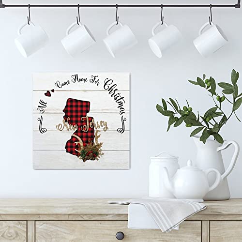 Panneau mural bois Noël 30cm chic et vintage pour décorer vos WC