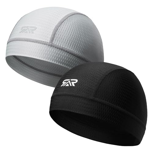 LONGLONG 2 Pack Cooling Skull Caps - Lightweight Under Cap Breathable Mesh Helmet Liner for Motorcycle Cycling Running