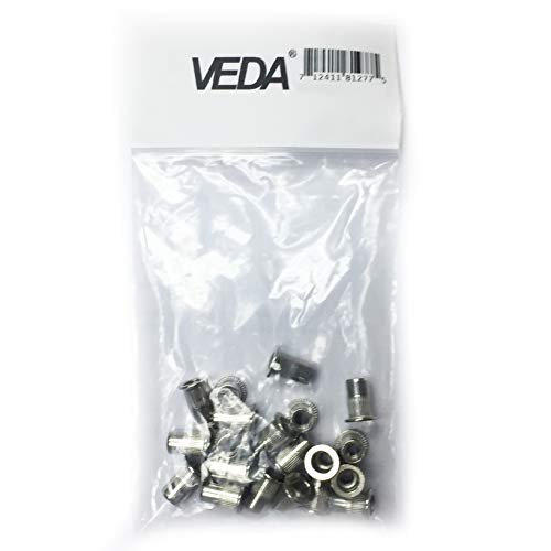 Veda Lot de 25 rivets en aluminium M4 fileté rivnut pour insert 4 mm