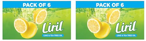 Image of Liril Lemon & Tea Tree Natural Bathing Soap for Body 125 g (Combo Pack of 12) Refreshing Bath Soap Bar for Men & Women - Sulphate Free|| Paraben Free