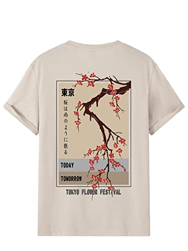 COZYEASE Men's Graphic Tees Letter Print Casual Short Sleeve T Shirts Summer Tops Vintage Tees