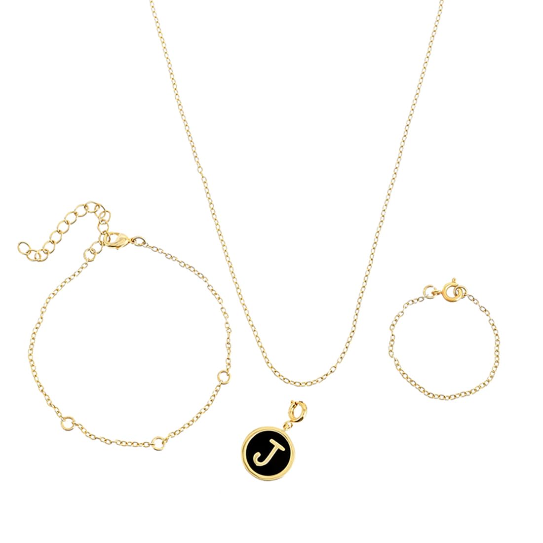 Valentine's Day Collection Alphabet J Black Enamel Charm|Valentine Gift For Her|Gift For Wome|Gift For Her|