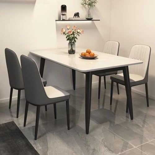 بيونتي طاولة طعام، طاولة مطبخ حجرية مقاومة للحرارة، 120 سم ر...