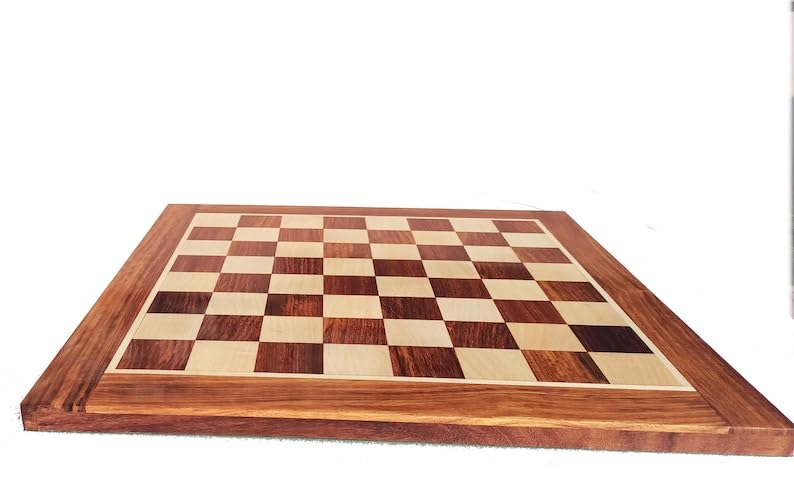 Échiquier professionnel en bois incrusté Taj Chess Store pour éviter les reflets