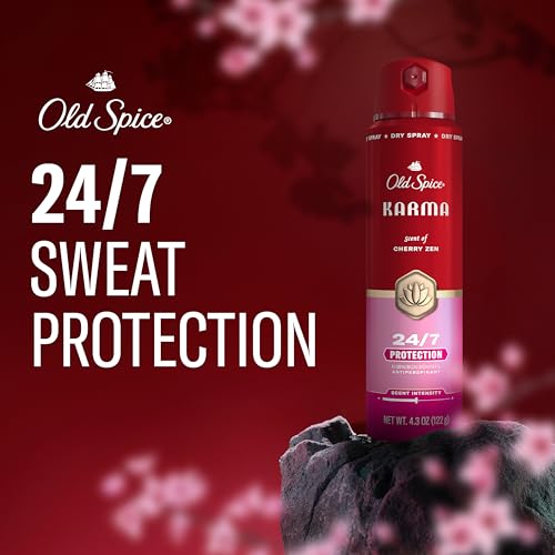 Image of Old Spice Red Collection Antiperspirant Spray + Aluminum Free Deodorant Bundle for Men, Karma with Cherry Spice, Black Pepper, & Sandalwood Scent, 24 /7 Sweat & Odor Protection (Pack of 2)