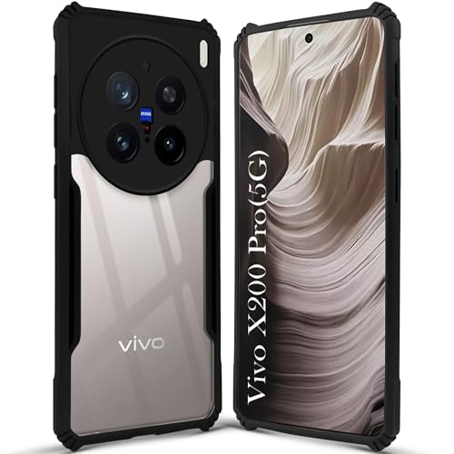 Image of Jkobi Back Cover Case for Vivo X200 Pro 5G (Shockproof with Polycarbonate Clear Panel | Professional Black)