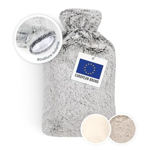 Blumtal - Bouillotte Peluche - Bouillotte Eau Chaude - Gris - 1.8L