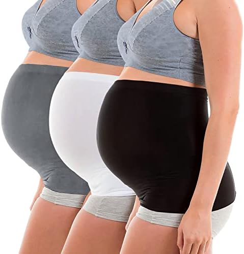 3 Pack Womens Maternity Belly Band for Pregnancy Non-slip Silicone Stretch Pregnancy Support Belly Belt Bands (Medium, black+white+grey)