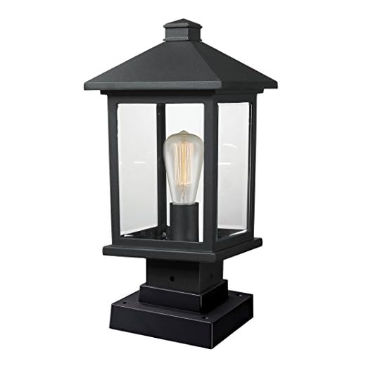 Z-Lite 531PHMS-SQPM-BK 1 Outdoor Pier Mount Light, Black