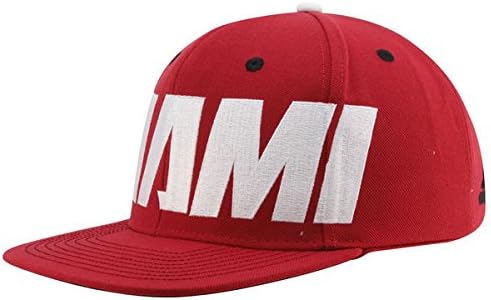 adidas Miami Heat Oversized Wordmark Adjustable Strapback Hat Red