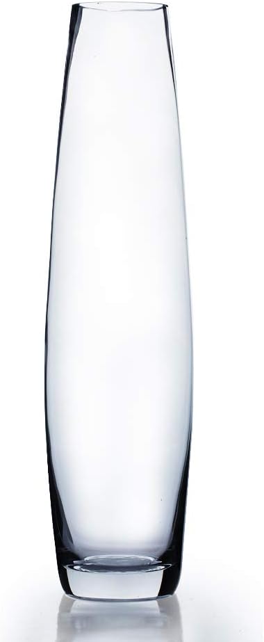 WGV Tall Bullet Glass Vase, Width 5", Height 20", (Multiple Sizes Choices) Clear Oval Urn Floral Planter Container Storage Centerpiece, Wedding Event Home Decor, 1 Piece (VFV0419) 1 Bullet 19"H