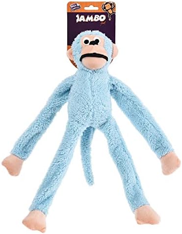 JAMBO PET Brinquedo Mordedor Pelúcia Macaco Azul Claro Com Som Pa...