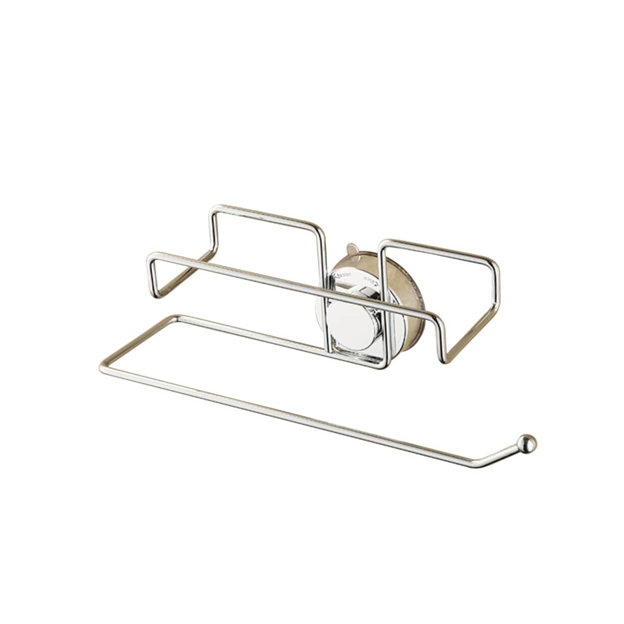Porta Rotolo da Cucina da Parete ad Aspirazione, Argento | Montaggio Sotto Mobile o Muro, Rivestimento in Filo, Installazione senza Fori