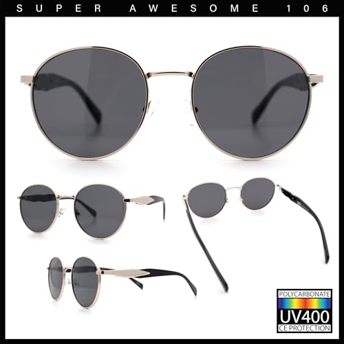 SA106 Mens Luxury Classic Round Metal Rim Hustler Fashion Sunglasses2