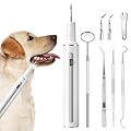 Dog Teeth Cleaning Kit, Ultrasonic Pet Toothbrush Cleaner Toothbrush with 3 Modes and Lights, Suitable for Dogs and Cats