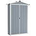 Deufre Capanno Attrezzi, Capanno da Giardino, Capanno Attrezzi da Giardino, in Acciaio Zincato Grigio 107,5x46x183 cm