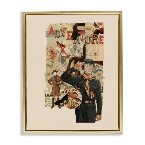 'Surreal Adventure Botanical Collage'| Floating Frame Canvas Art