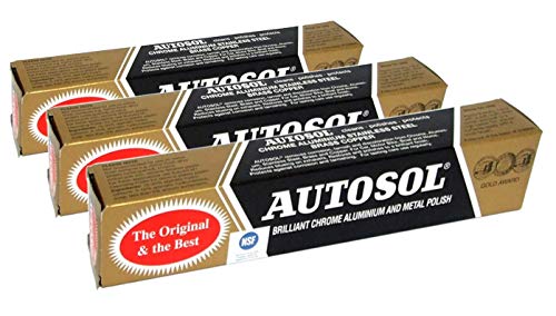 Autosol 3er Packung Metall Politur (75ml x3) für Chrom Alu Edelstahl Messing Kupfer Usw