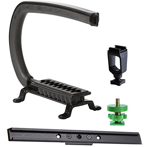Cam Caddie Scorpion EX Video Camera Stabilizing Handle Kit with Included Smartphone and GoPro Compatible Mounts - Starter Bundle - Black