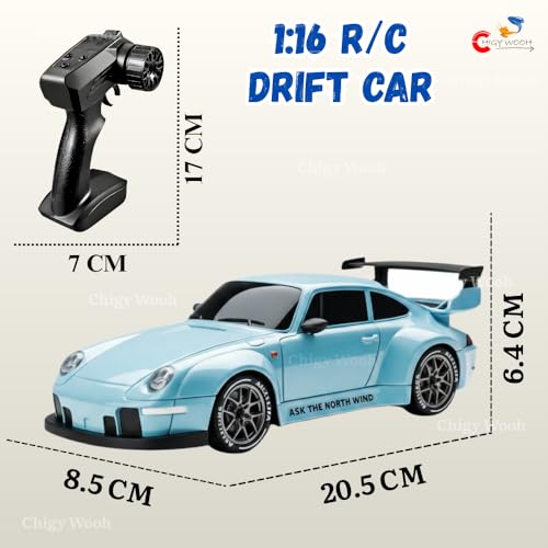 Image of Remote Control Drift 1:16 Racing Car for Kids with Front & Rear Lights | 3 Control Modes | Cool Drift Action | Auto Frequency Machine, Multiple Colors Toy Car, for Kids