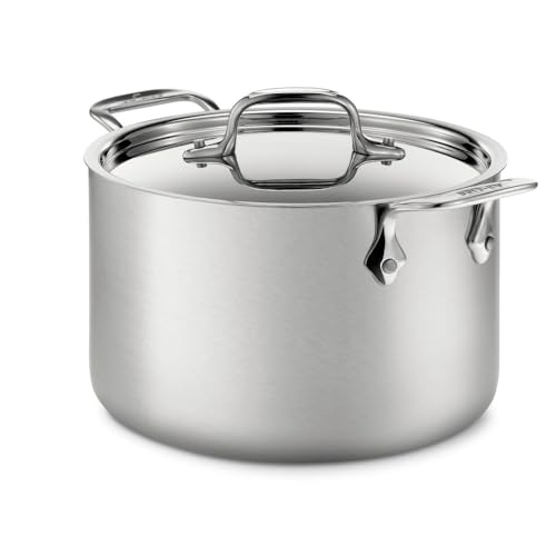 Comparison: Best All Clad D3 Soup Pot 5 All-Clad D5 5-Ply Brushed Stainless Steel Soup Pot 4 Quart Induction Oven Broiler Safe 600F Pots and Pans, Cookware Silver