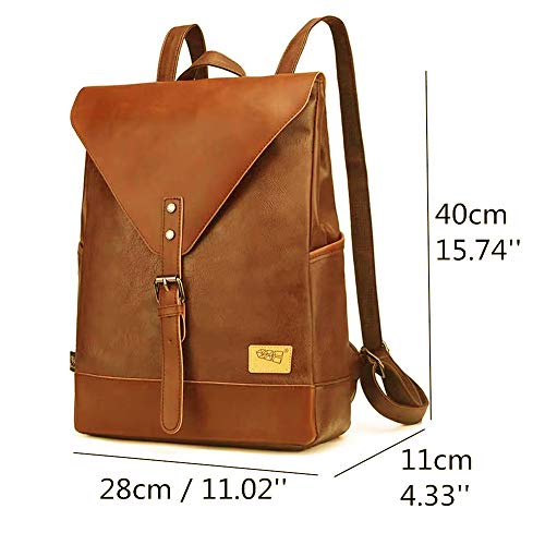 DokinReich Vintage Rucksack Wanderrucksack Retro Laptoprucksack Hiking Backpack Damen Herren Schultertasche Rucksack Für Camping Reise Geeignet, L, Braun