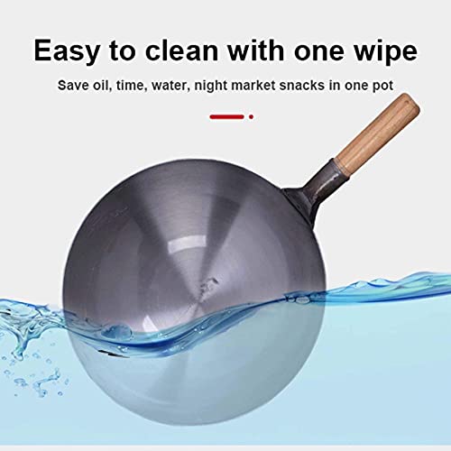 Wok de hierro fundido, 40 cm redondo para cocina miniatura 7