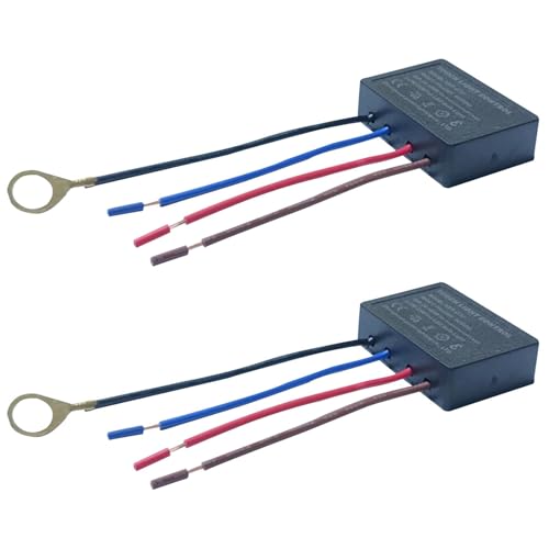 2 Pack Touch Lamp Switch Lamp Touch Dimmer Switch 3 Way Works for Metal Base or Pole Lamps Control Module for Dimmable LED Incandescent Halogen Bulbs(Black)
