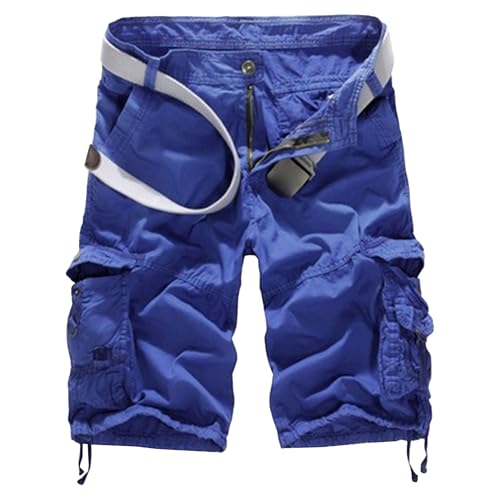 Short cargo camouflage homme en coton léger décontracté bleu taille 36