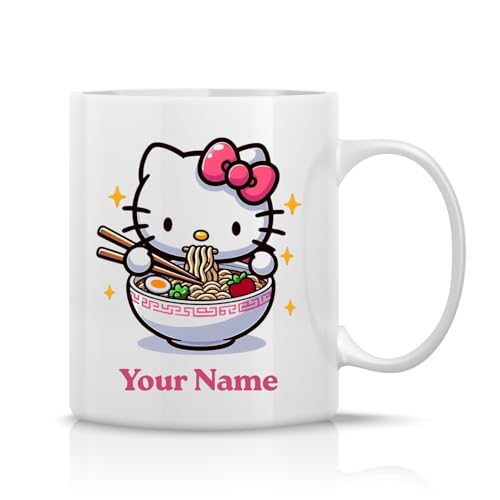 Image of Hello Kitty Custom Name Coffee Mug 325ml | Adorable Printed Ceramic Cup | Birthday Gift for Girls, Sister, Daughter, Friend | Rakhi, Christmas, Anniversary, Return Gift