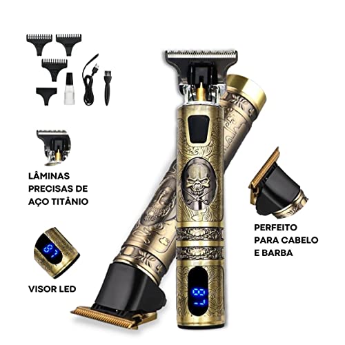 Máquina De Barbear Profissional com Led Original Premium Ultra Afiada Bivolt