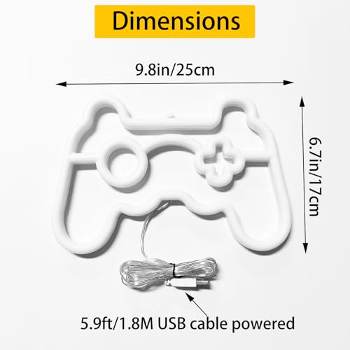 Image of Game Neon Sign, USB Cable Operated Gamer Neon Light for Man Cave Bar Gaming Sign for Boys Kids Room Decor