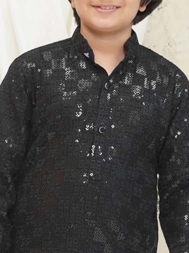 Image of AJ DEZINES Kids Kurta Pajama Set For Boys | Embroidery Chikankari Kurta Set | Traditional & Festive Outfit | Cotton Stylish Boys Kurta Pyjama | Perfect For Festivals Wedding & Family Function