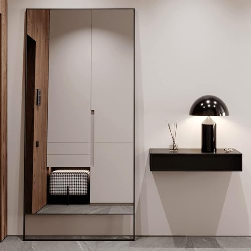 Miniatura 7 de Neuweaby Espejo De Cuerpo Entero 165 X 60 Cm Espejo De Suelo Espejo Grande Negro Cuerpo Espejos Rectangular Colgado De Pie O Apoyado Contra La Pared Para Dormitorio Sala De Estar