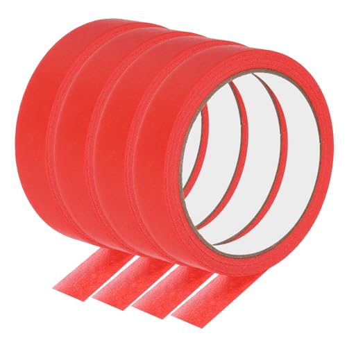 Image of PATIKIL Masking Tape 0.8 Inch Wide, 4 Roll 22 Yard Painters Tape Bulk No Residue Craft Tape for Wall Painting Labeling Car Painting Home DIY Flower Crafts Decoration, Red